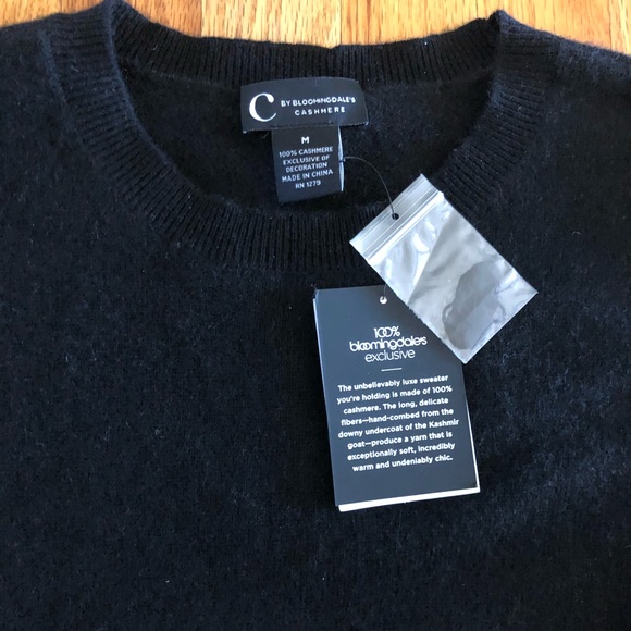 C by Bloomingdale’s Cashmere Black Dress - Picture 7 of 8